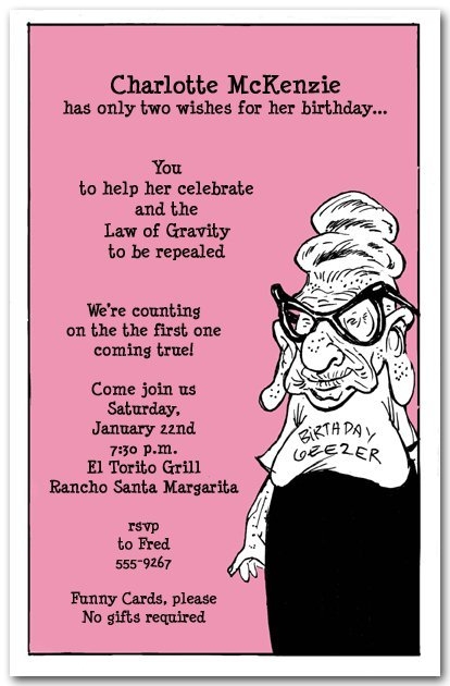 Funny Birthday Invitation Rhymes