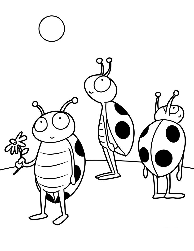 Funny Ladybugs Coloring Page Free Printable Coloring Pages For Kids