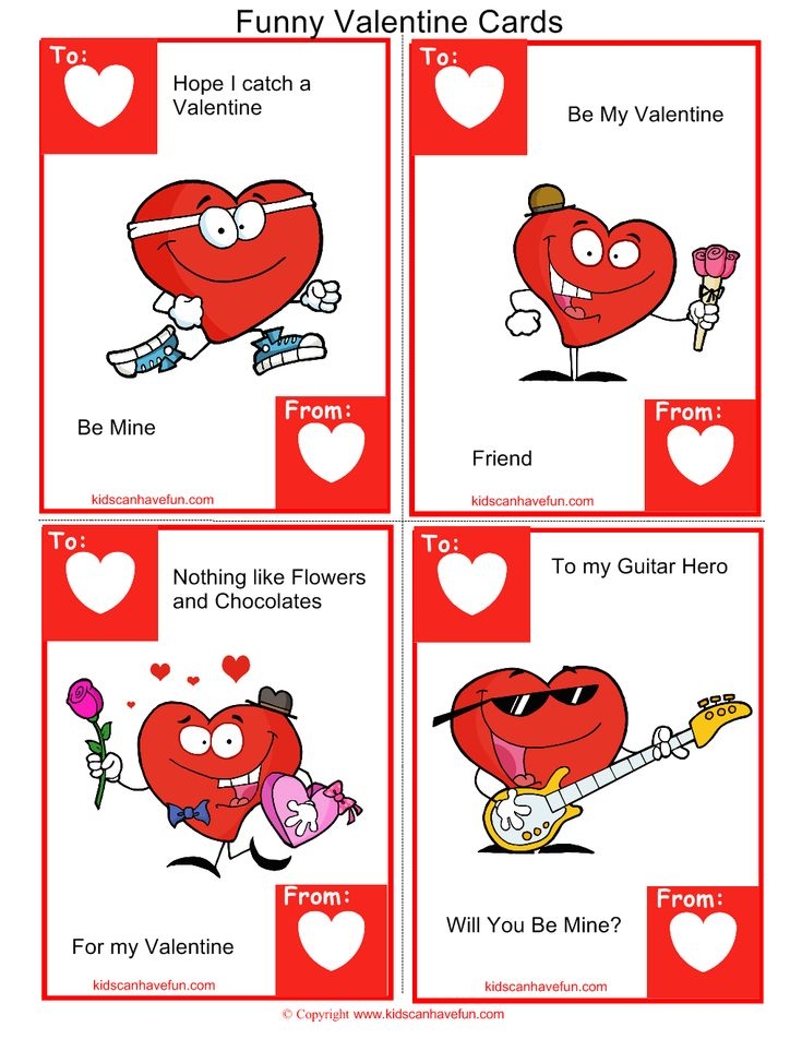 printable valentines day cards funny