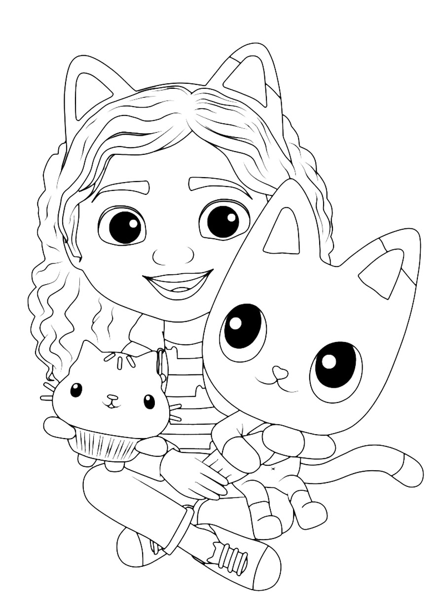 free gabby dollhouse coloring pages