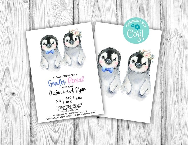 free penguin invitation template
