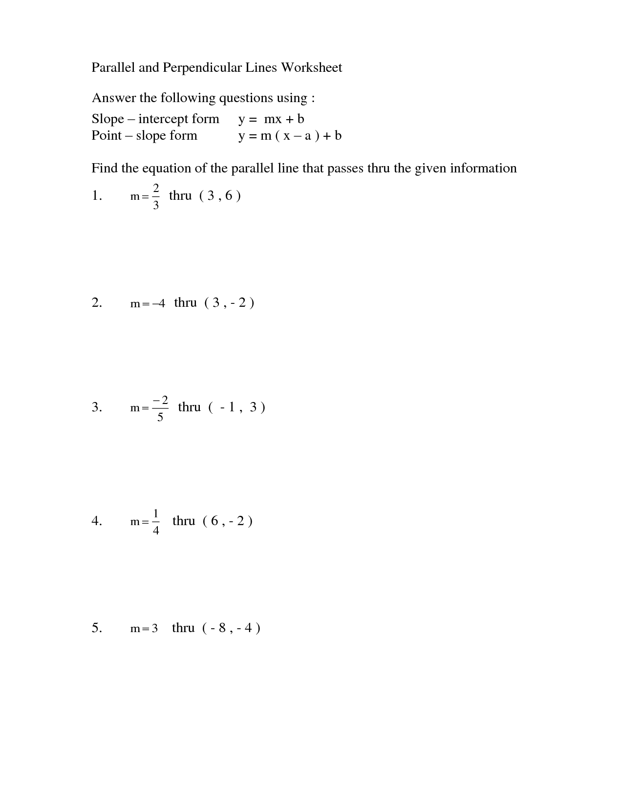 parallel and perpendicular lines geometry worksheet