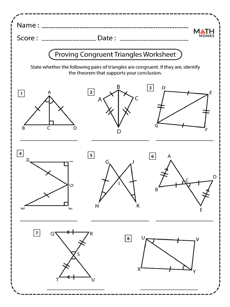 Geometry Worksheet Congruent Triangles PDF Worksheets Library