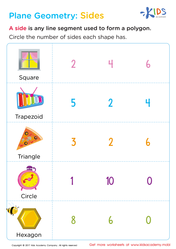 easy geometry worksheets