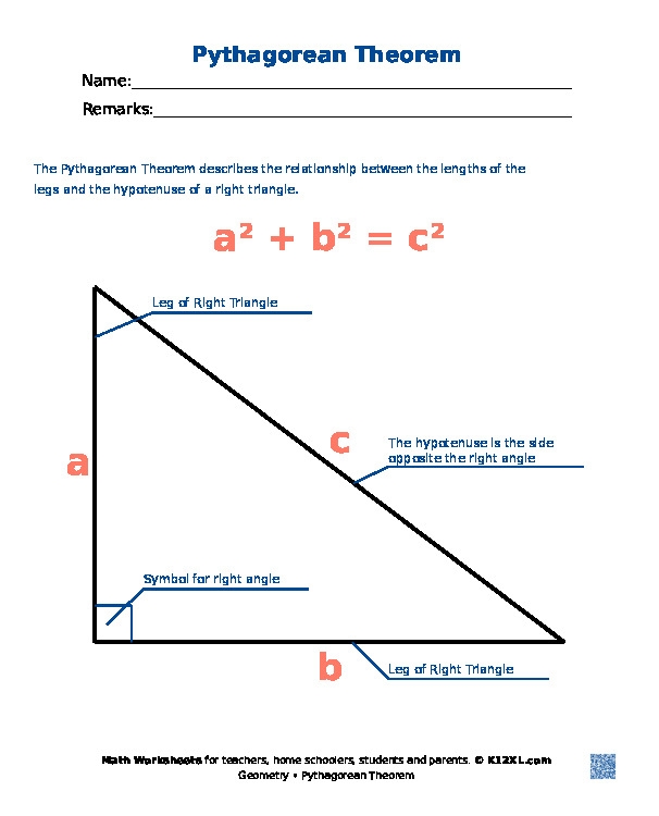 Geometry Worksheets Pythagorean Theorem Worksheets Worksheets Library