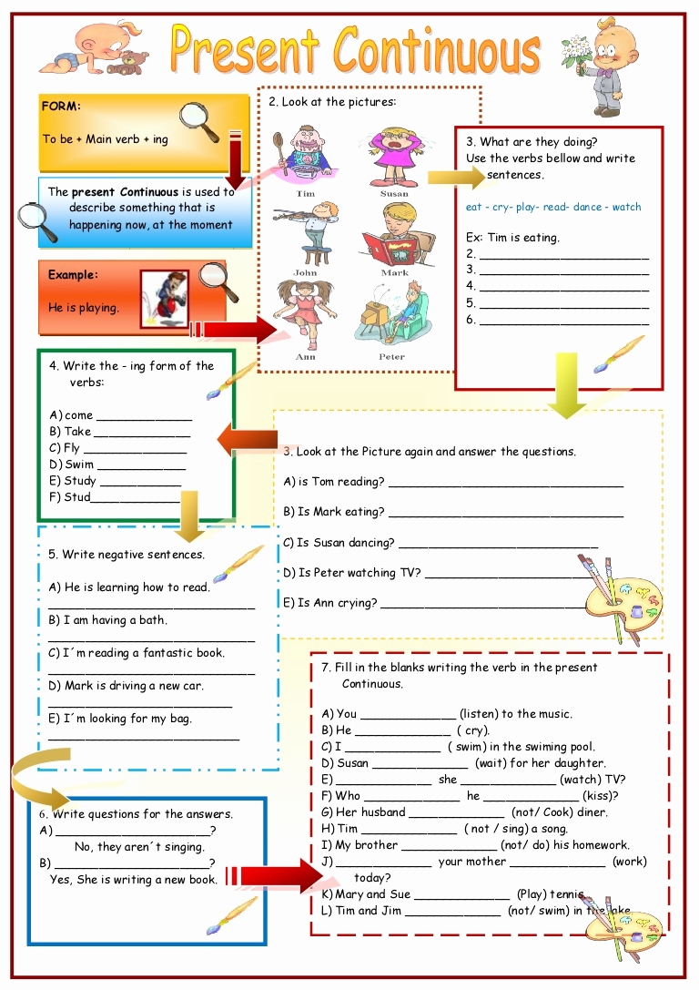 Get 30 Instantly Present Progressive Worksheets Simple Template Design