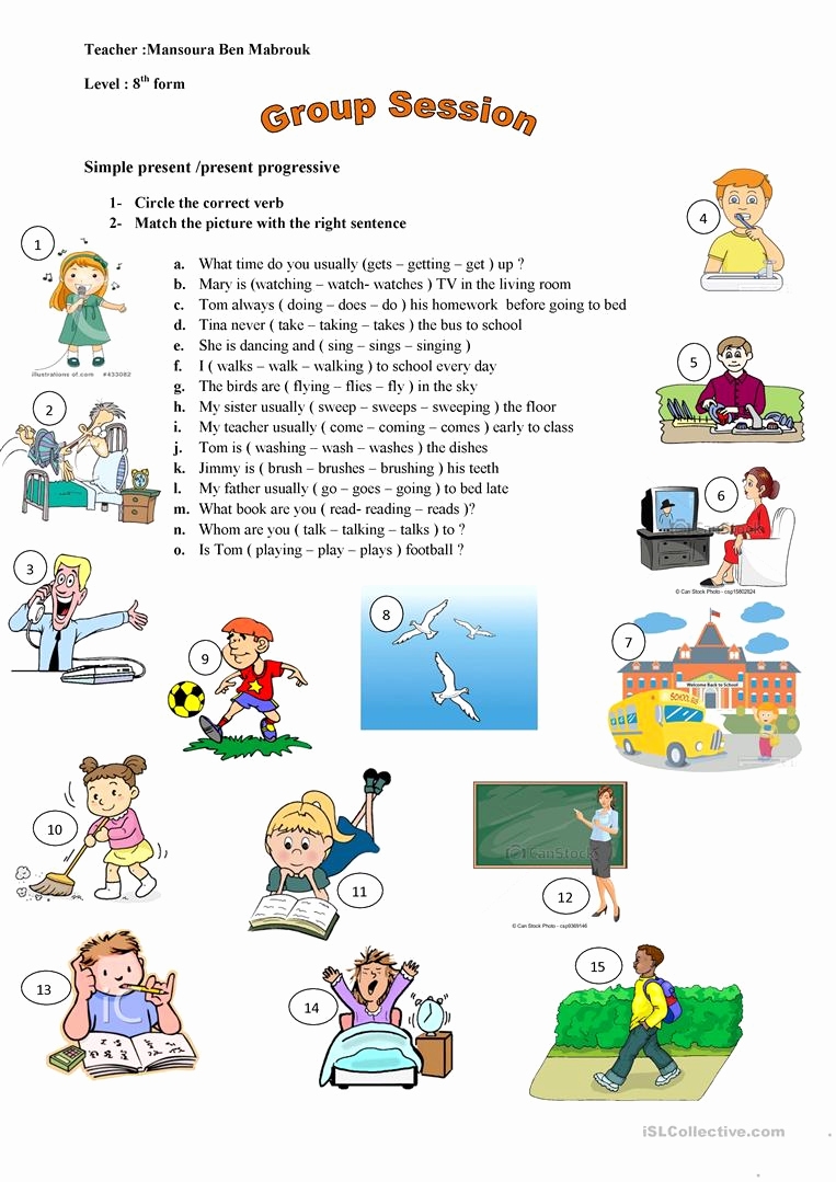 Get 30 Instantly Present Progressive Worksheets Simple Template Design