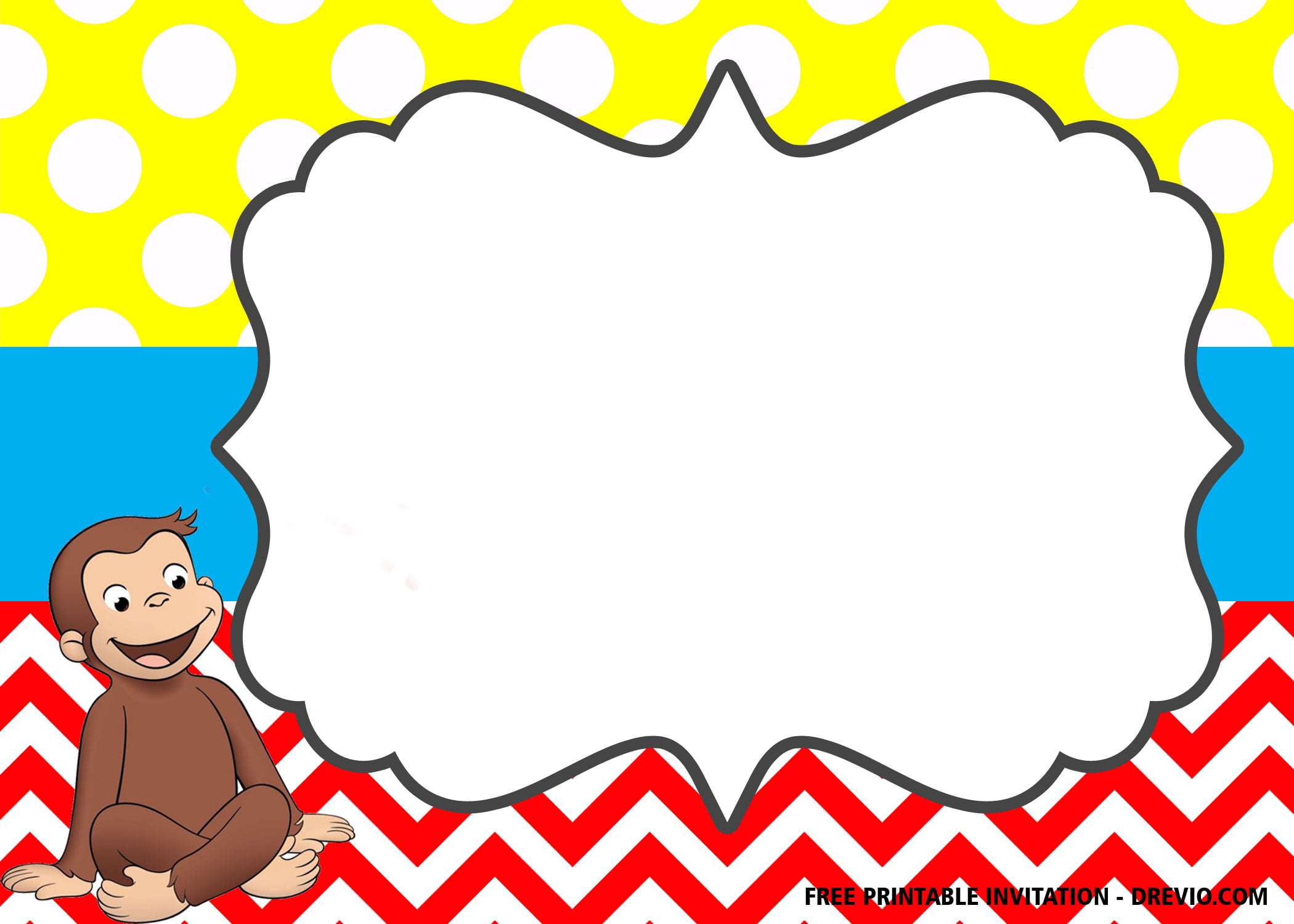 free curious george invitation template