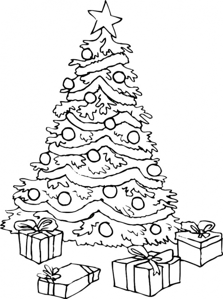 free christmas tree coloring pages to print