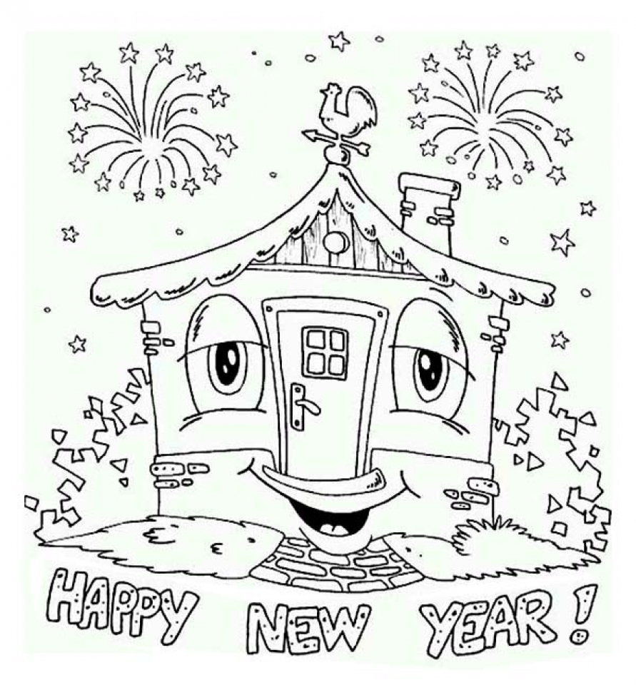new years coloring pages free