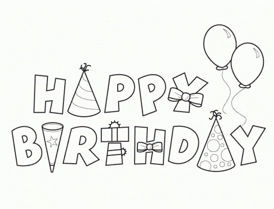 Get This Happy Birthday Coloring Pages Free Printable 01278