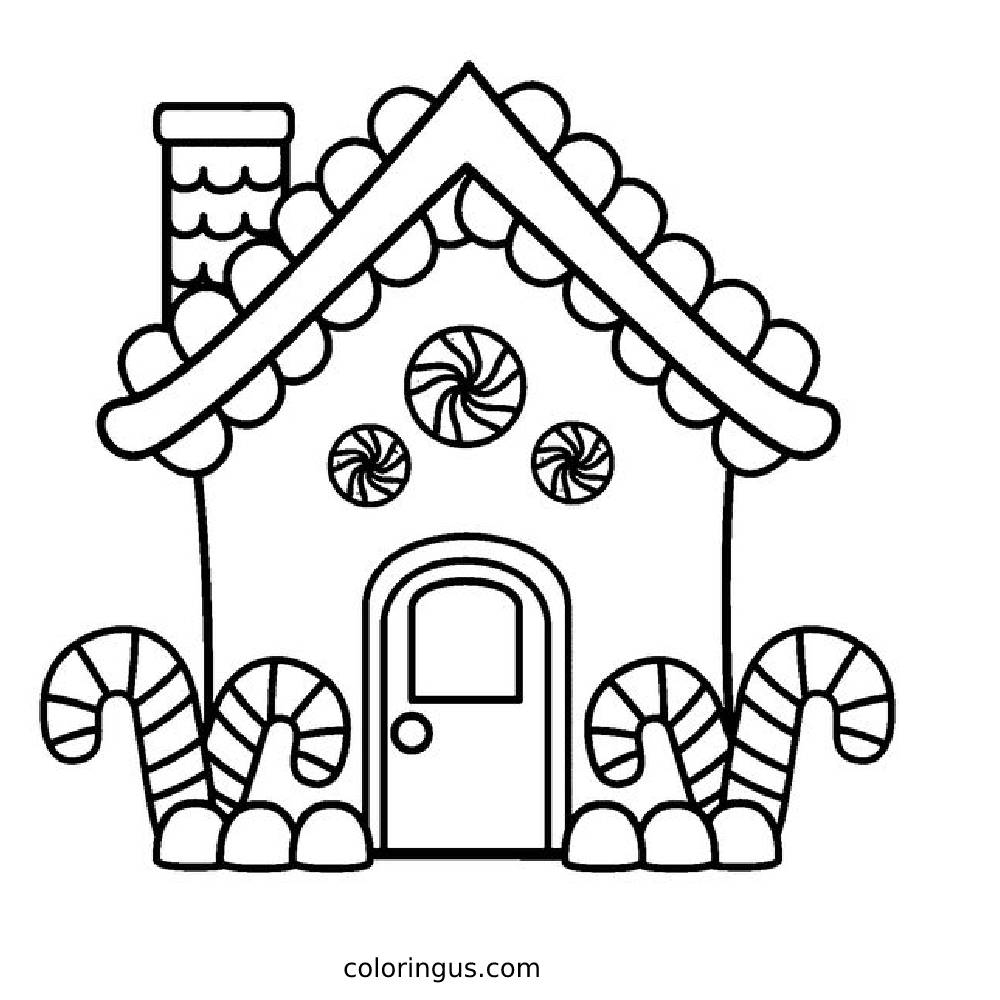 gingerbread house coloring page free