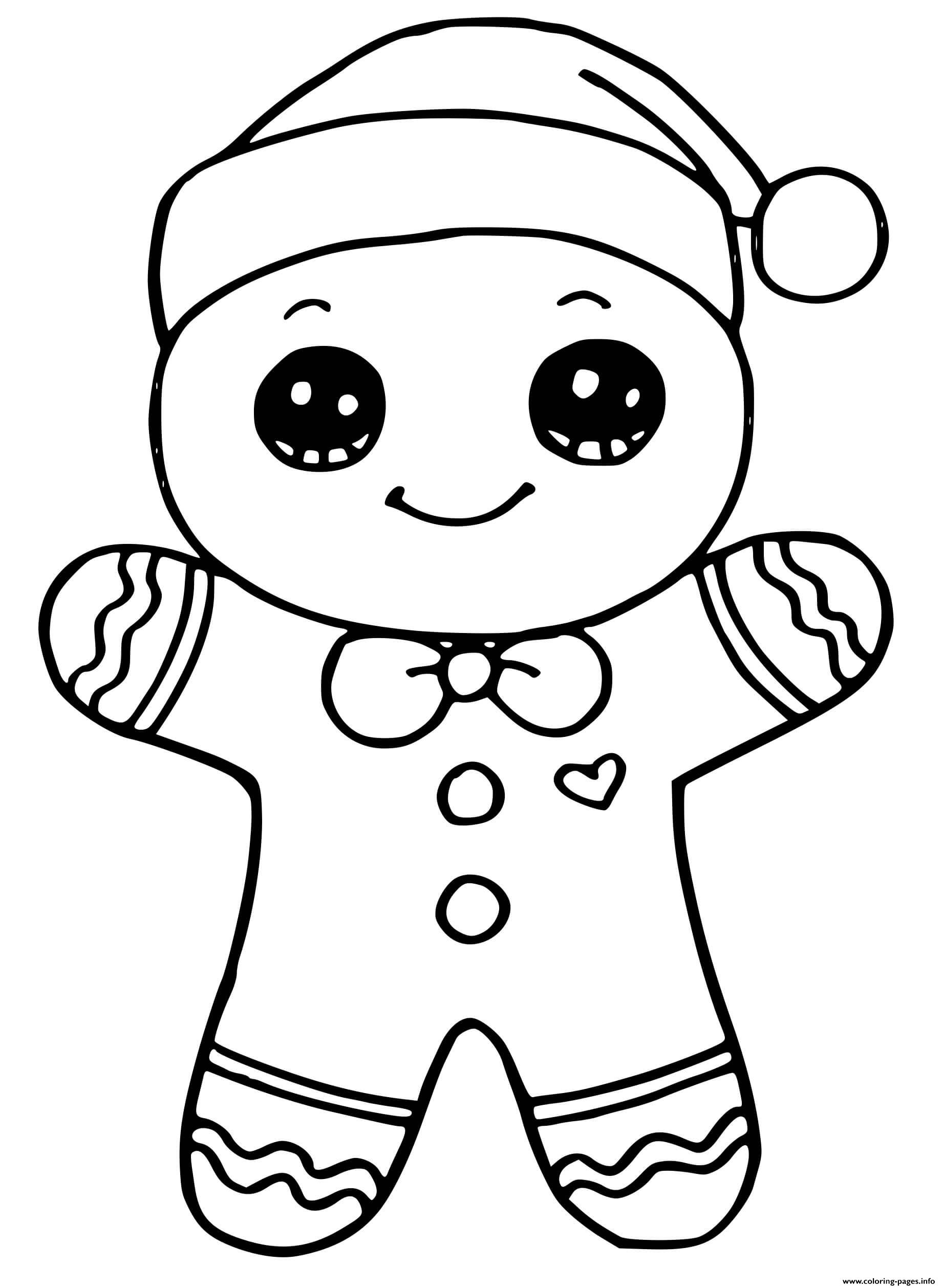 Gingerbread Man Christmas Coloring Page Printable