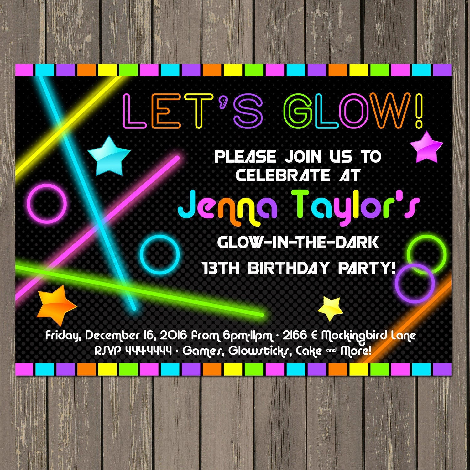 free glow in the dark invitation templates