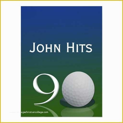 Golf Party Invitation Template Free Of 90th Birthday Party Golf 
