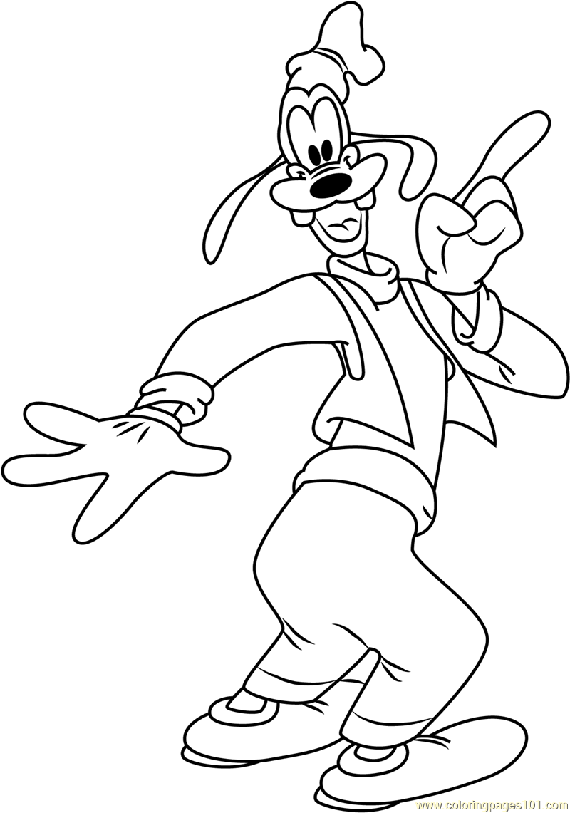 Goofy A Tall Dog Coloring Page For Kids Free Goofy Printable Coloring