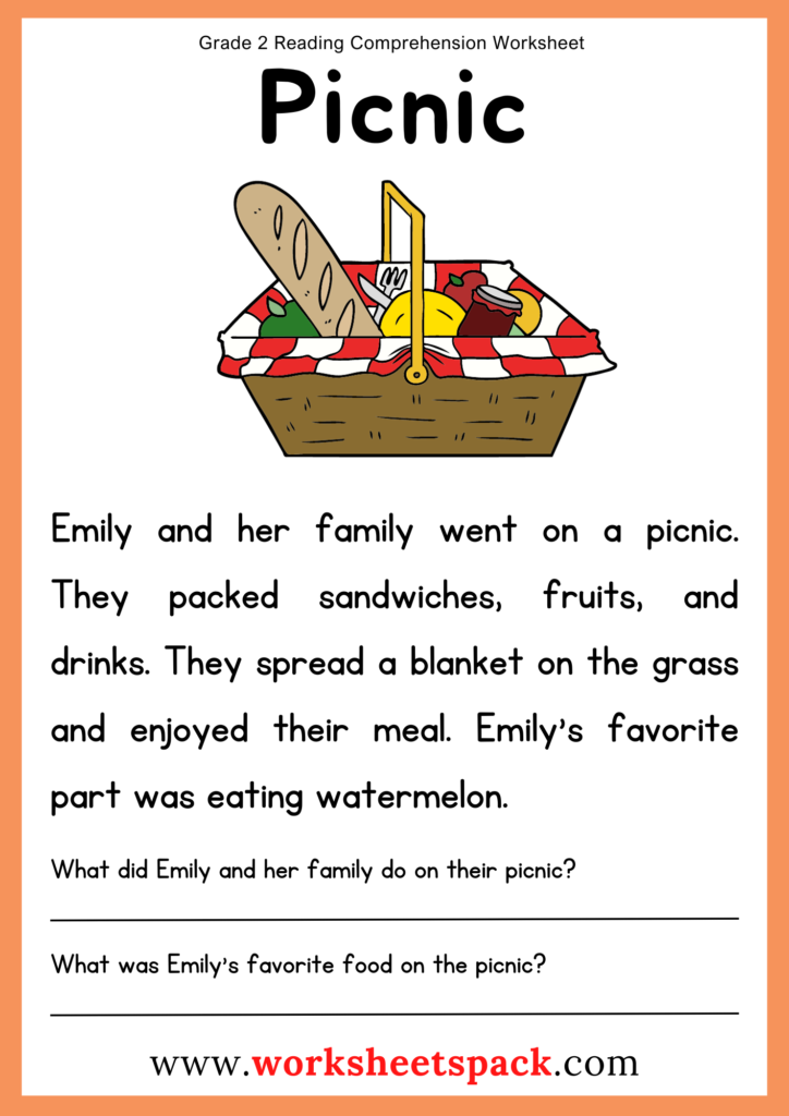 reading comprehension worksheets grade 2