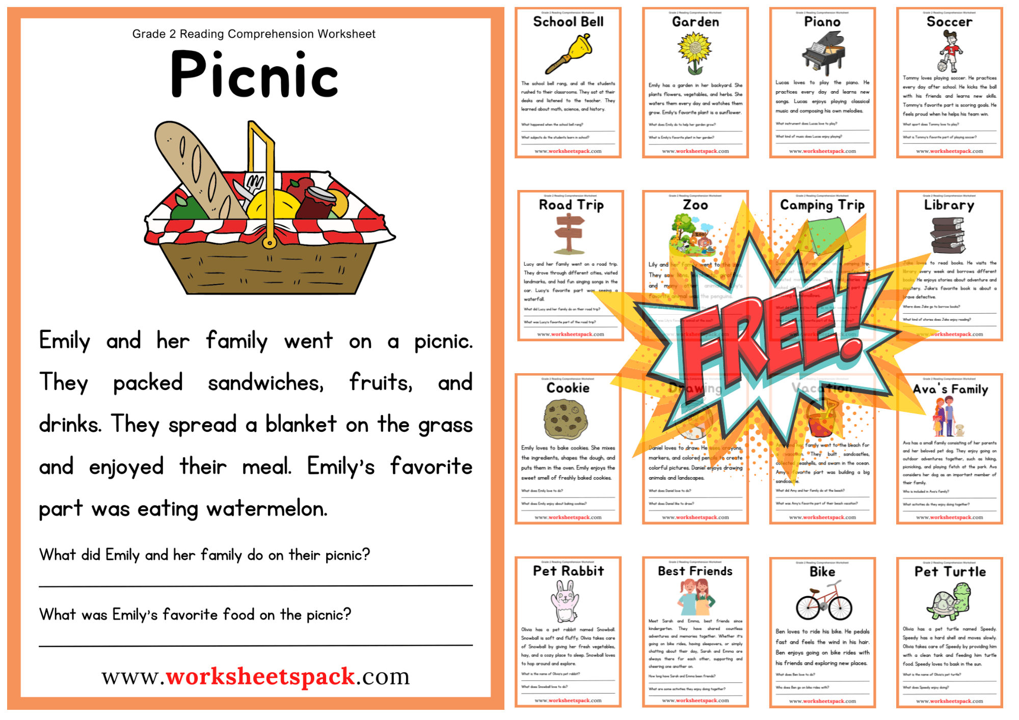 grade 2 reading comprehension worksheets