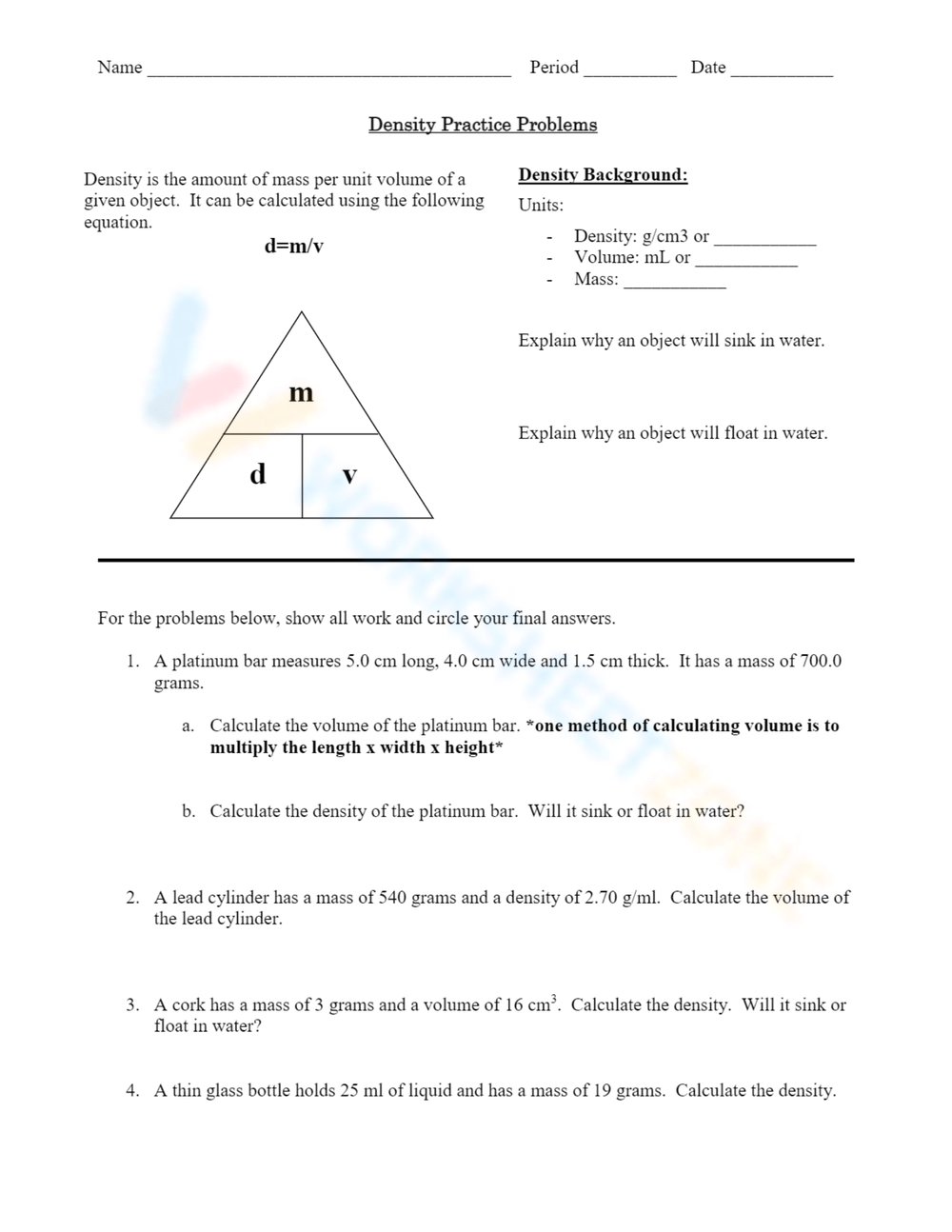 Grade 8 Density Worksheets 2024 Worksheets Library