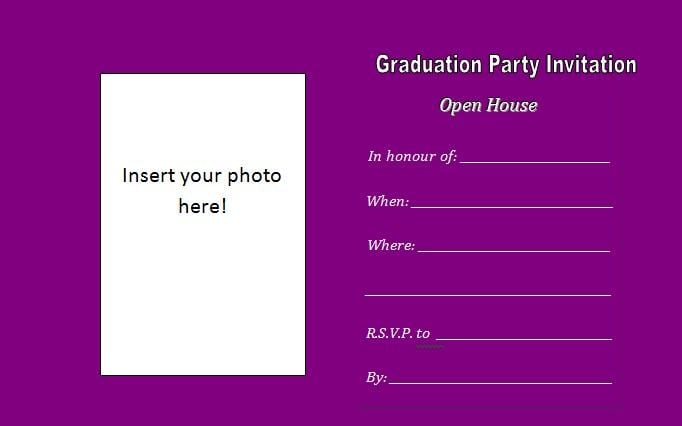 Graduation Invitation Insert Template