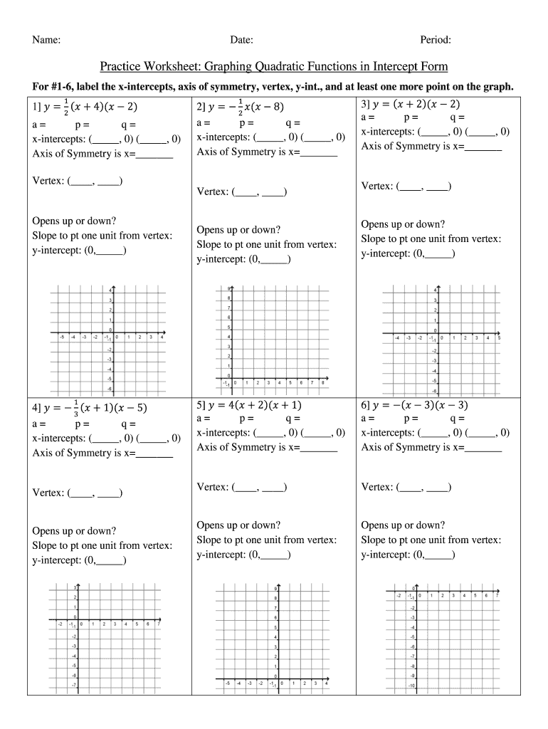 graphing quadratic functions worksheet with answers pdf