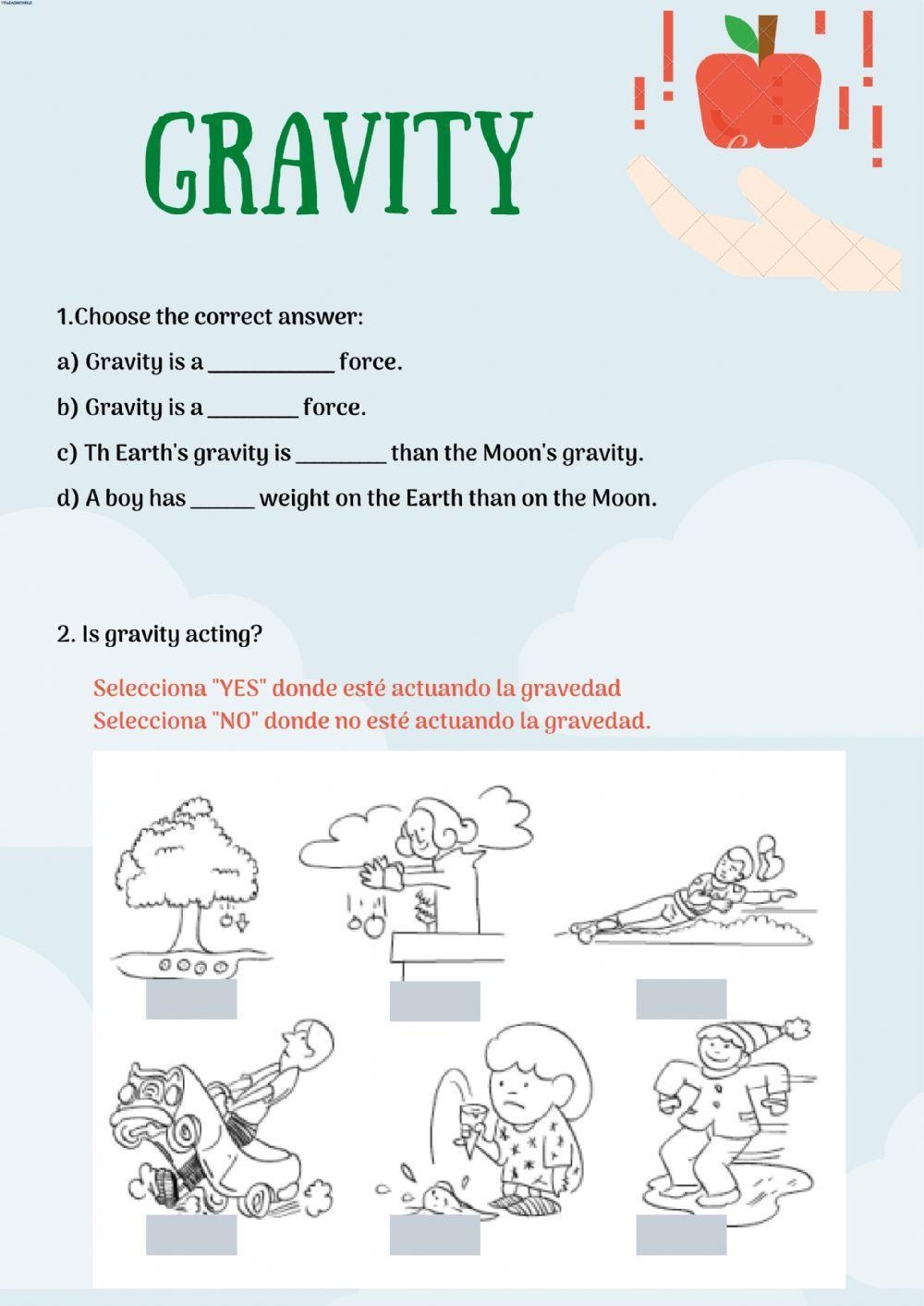 Gravity Worksheets Library