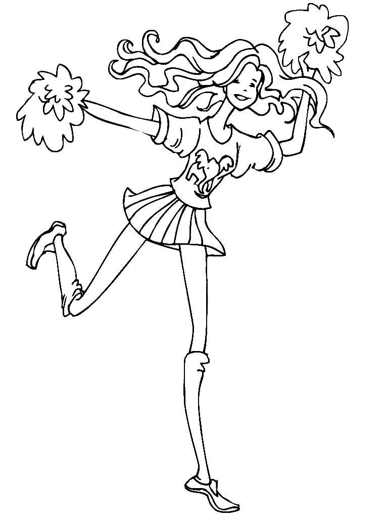 Great Cheerleader Coloring Page Free Printable Coloring Pages