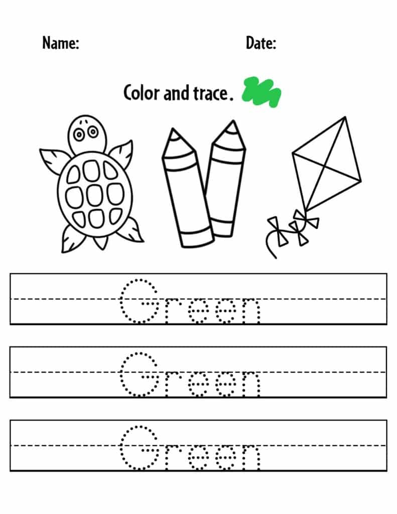 Green Color Activities And Worksheets For Preschool The 