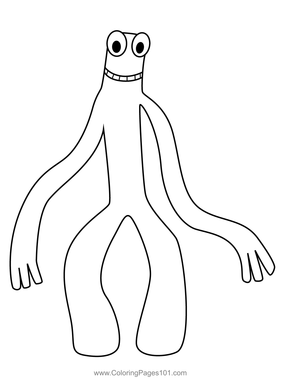 Green Standing Rainbow Friends Roblox Coloring Page For Kids Free 