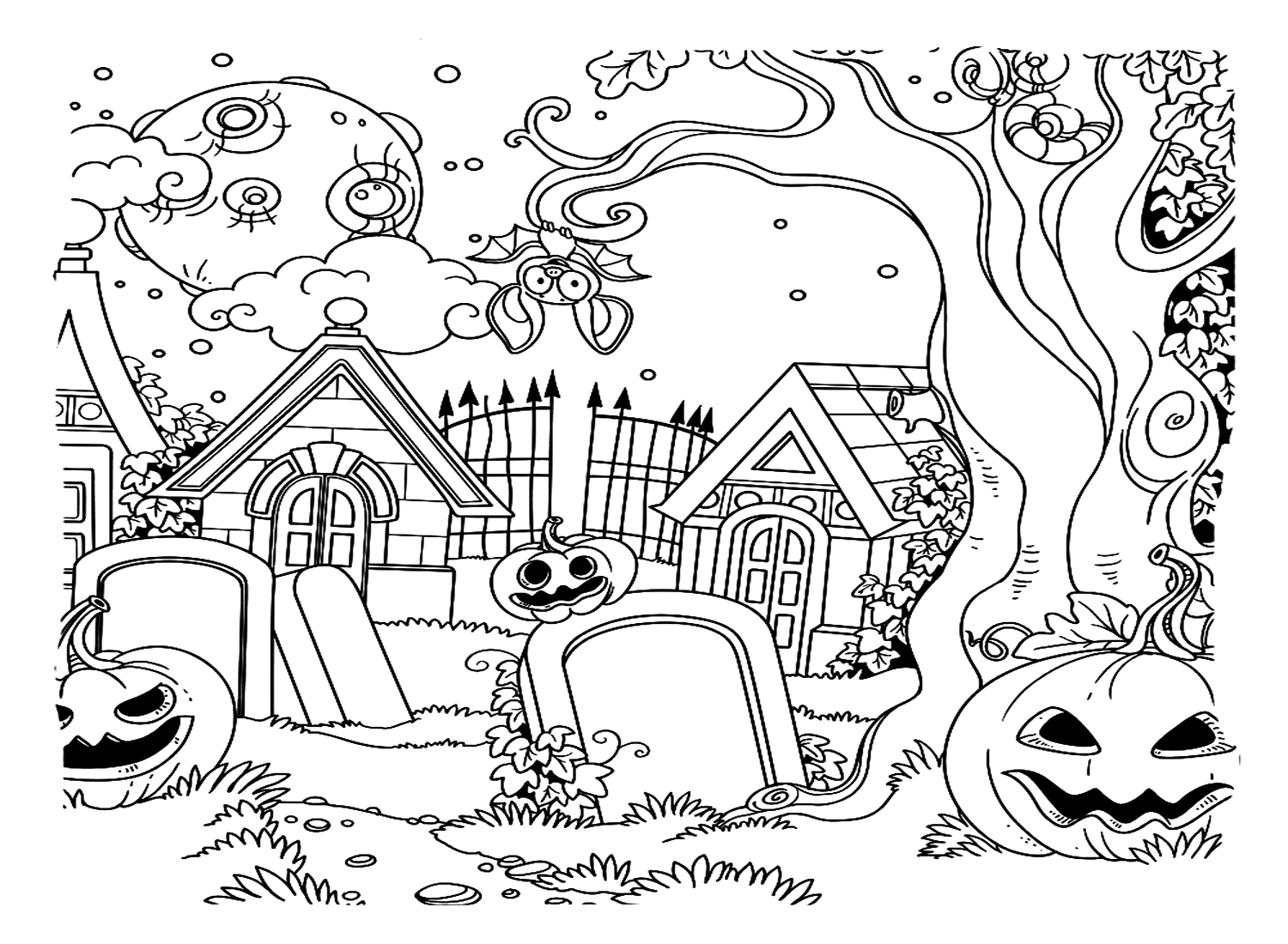 Halloween Bat Color Page Free Printable Coloring Pages