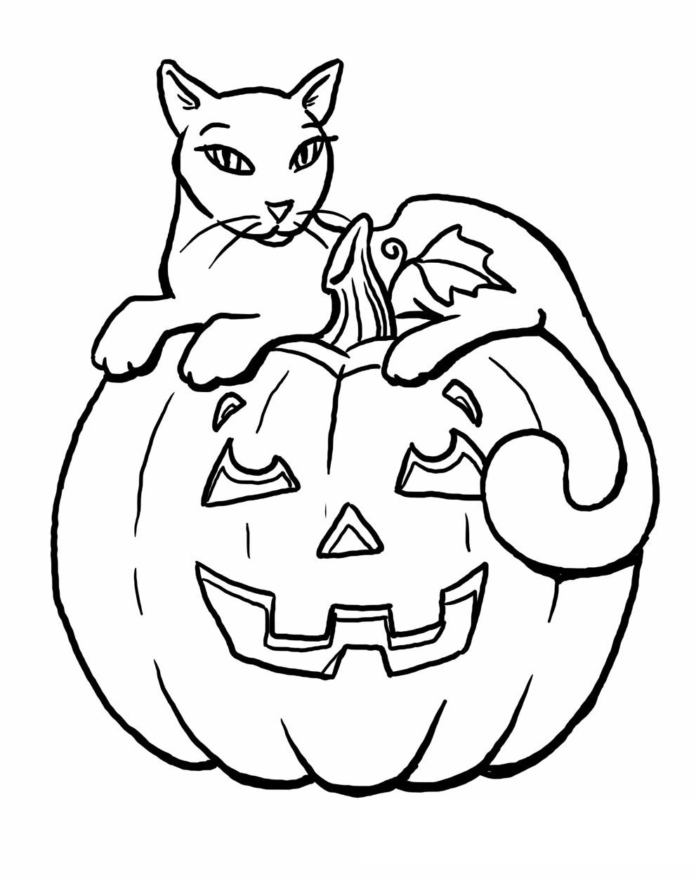 Halloween Black Cat Coloring Pages Free Printable Coloring Pages