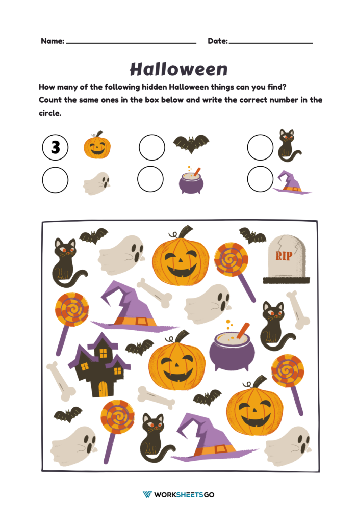 Halloween Kindergarten Worksheets WorksheetsGO