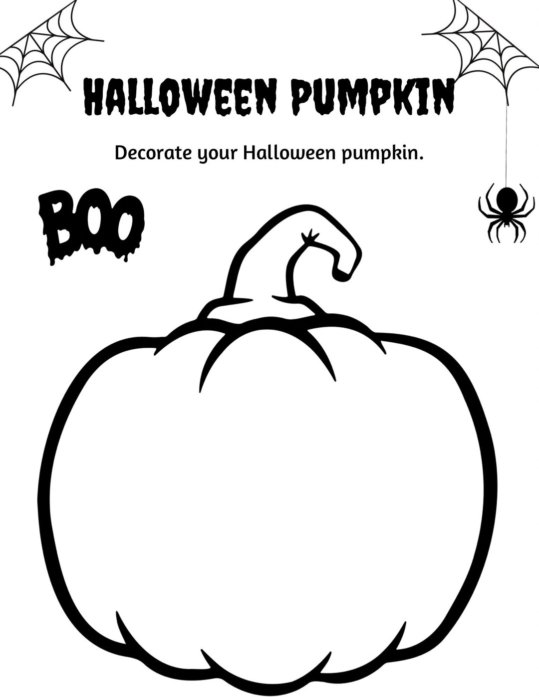 pumpkin coloring worksheet