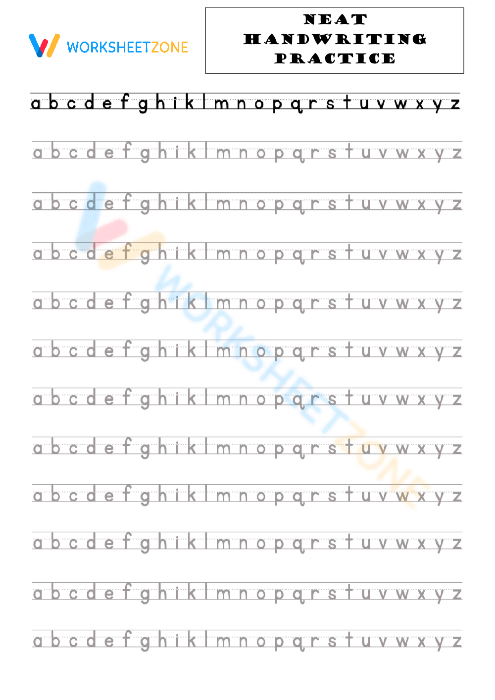 handwriting practice worksheet