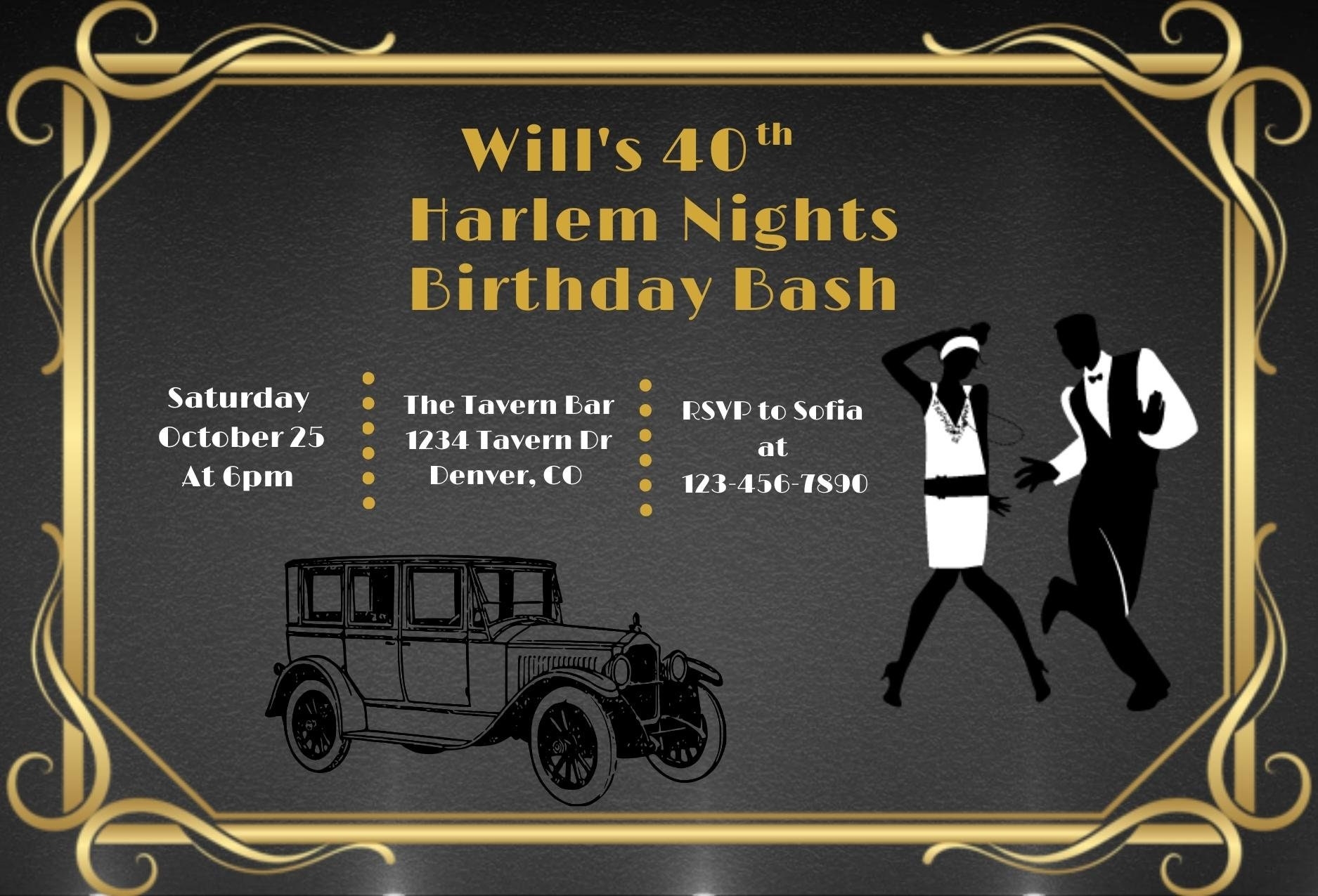 free harlem nights invitation template