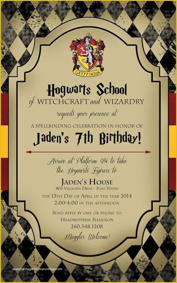 free harry potter birthday invitation template