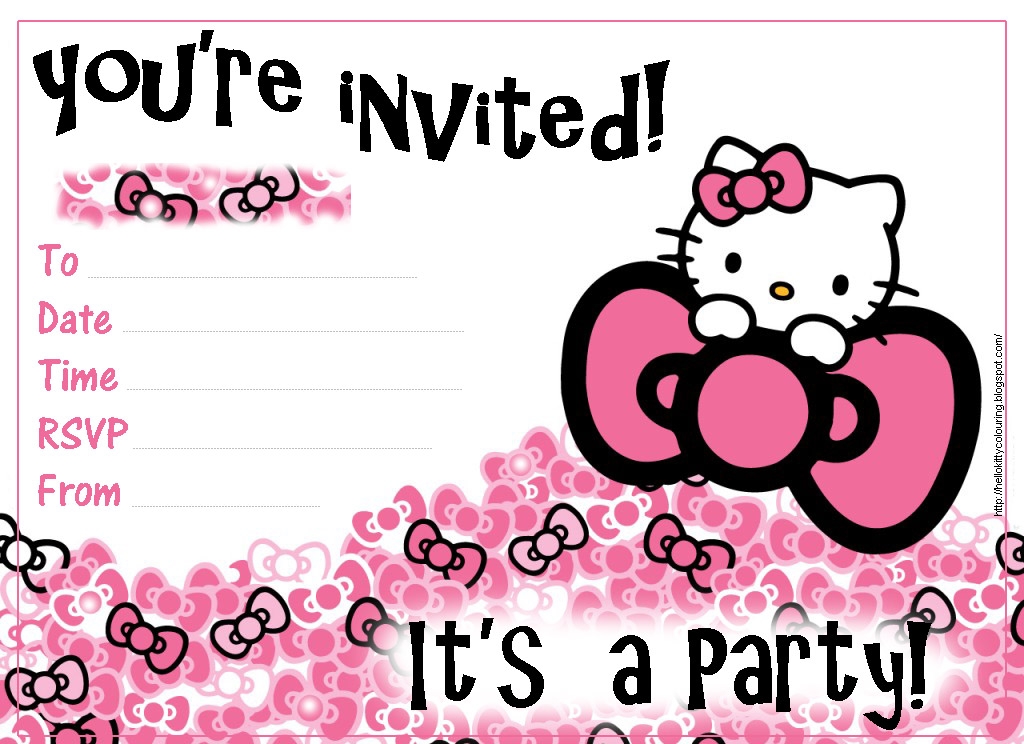 Hello Kitty Free Invitation Templates ClipArt Best