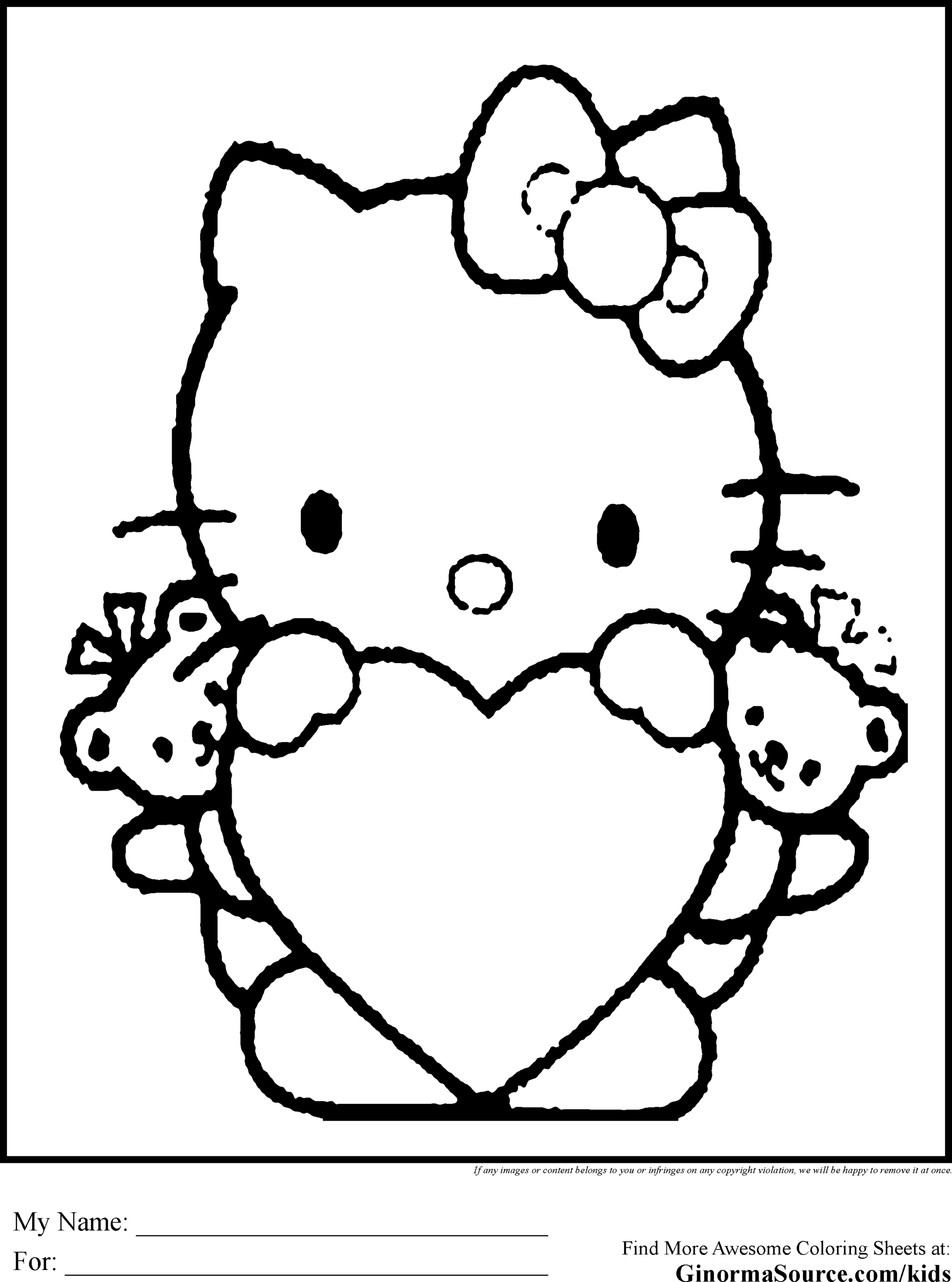 free hello kitty color pages