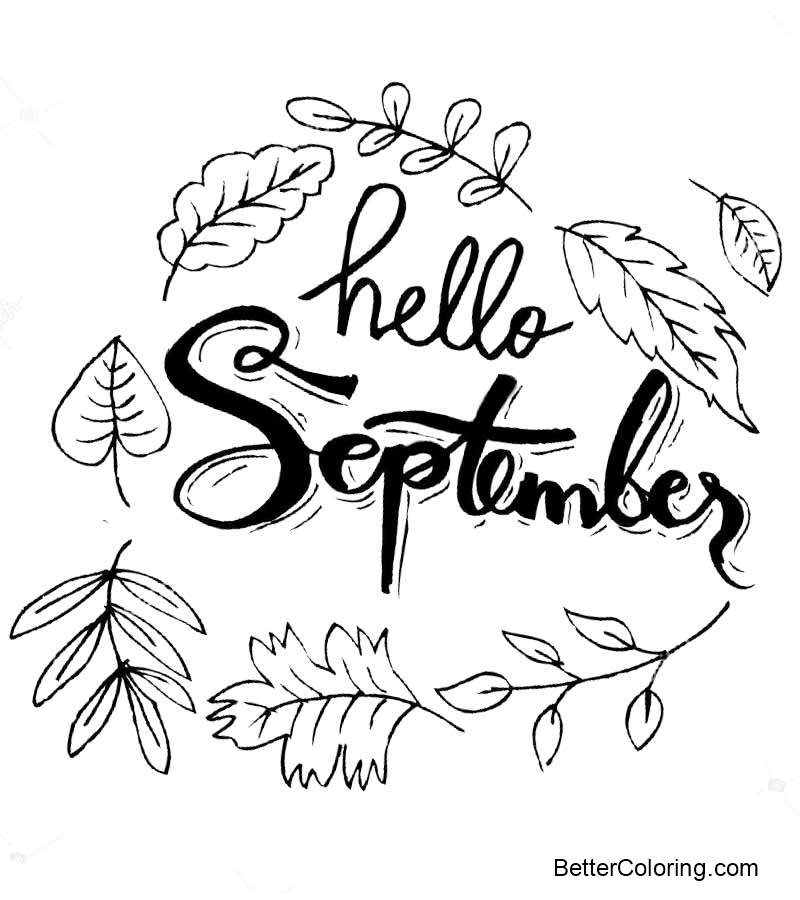Hello September Coloring Pages Free Printable Coloring Pages
