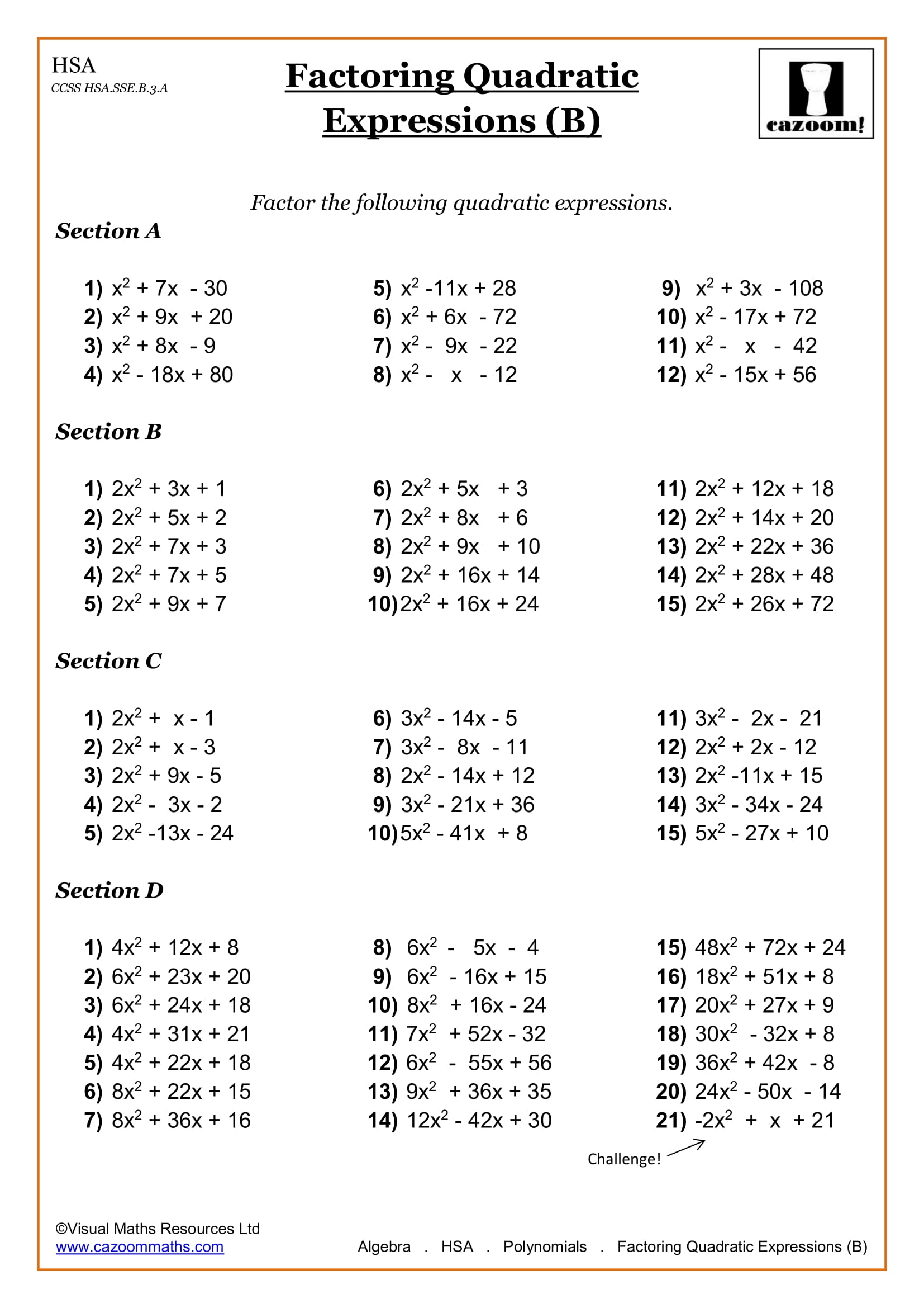 math worksheets for high schoolers