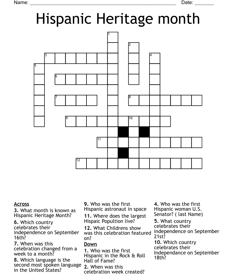 Hispanic Heritage Month Worksheet Prek 1st Grade Worksheets Library