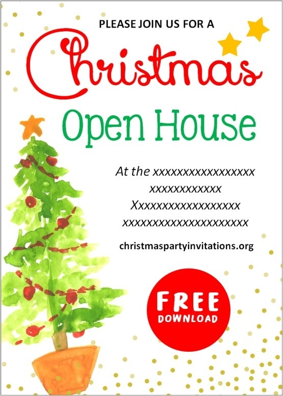 free holiday open house invitation templates