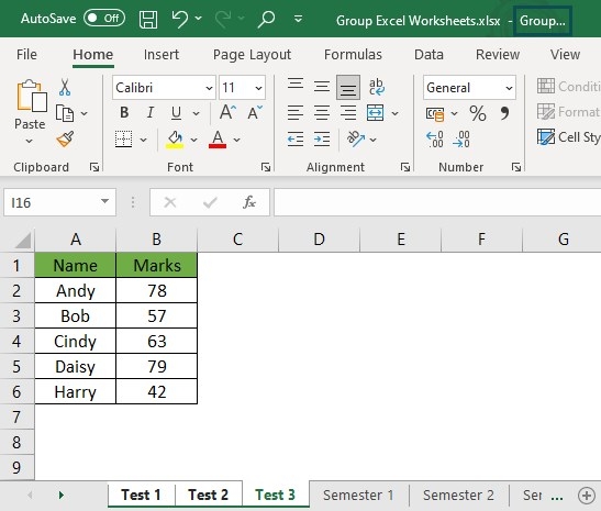 grouping worksheets excel