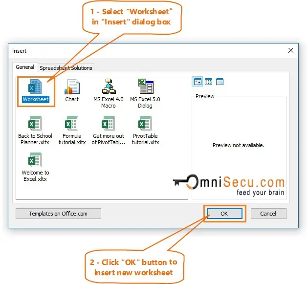 How To Insert A New Worksheet To Excel Workbook