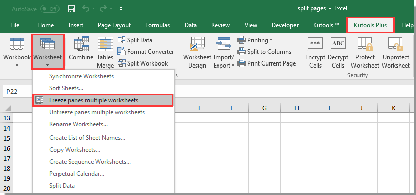 modify the worksheet so the first row is always visible