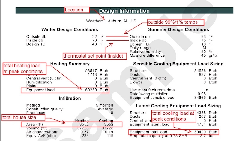 hvac load calculation worksheet