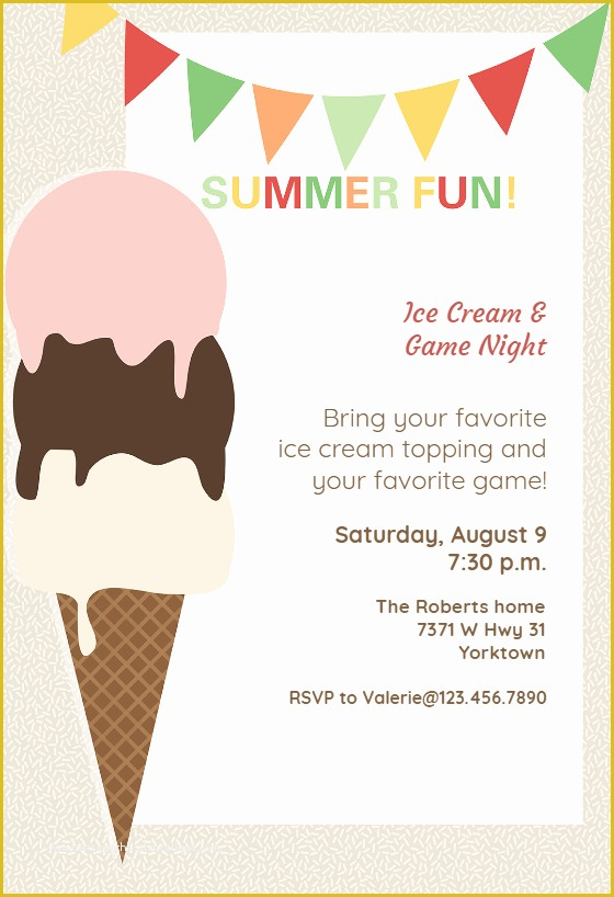 free ice cream birthday party invitation templates