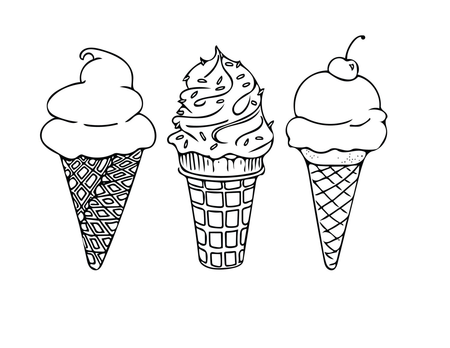Ice Cream Color Pages Printable Free Warehouse Of Ideas
