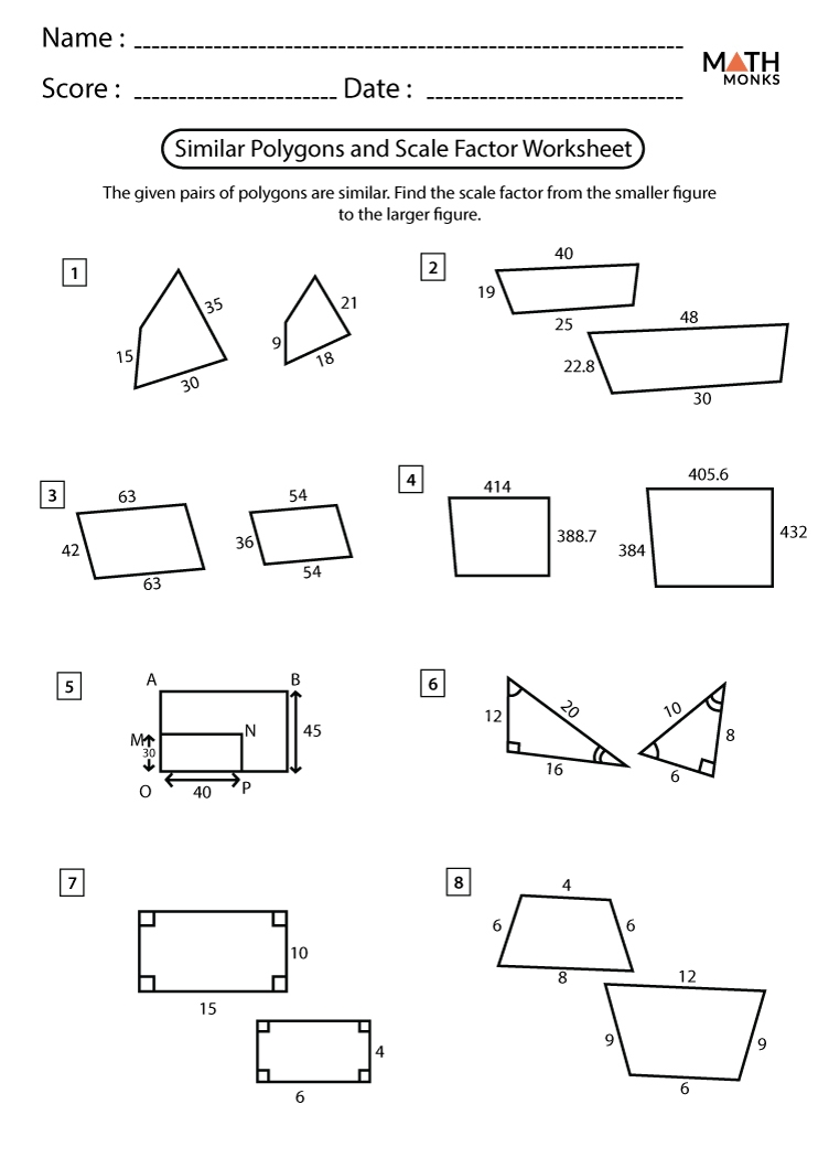 Identify Scale Factor Worksheet FactorWorksheets