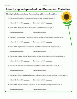 independent dependent worksheet